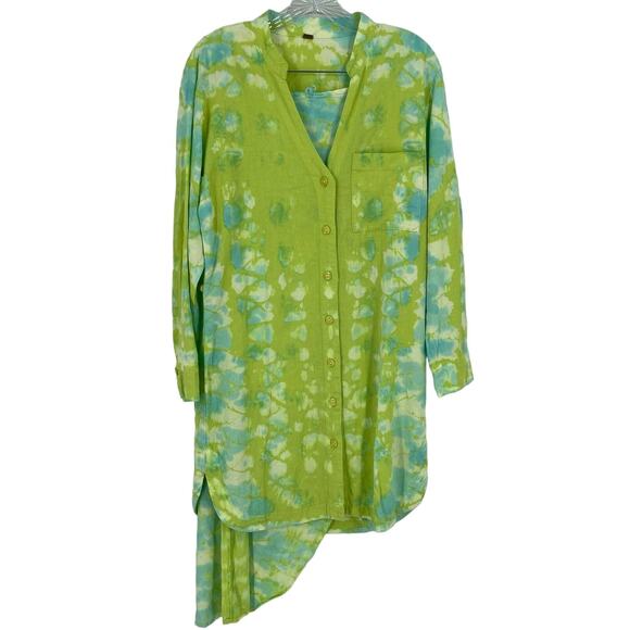 Young Fabulous & Broke Oceanside Shirt Dress Linen in SeaBoa Small - Picture 1 of 7